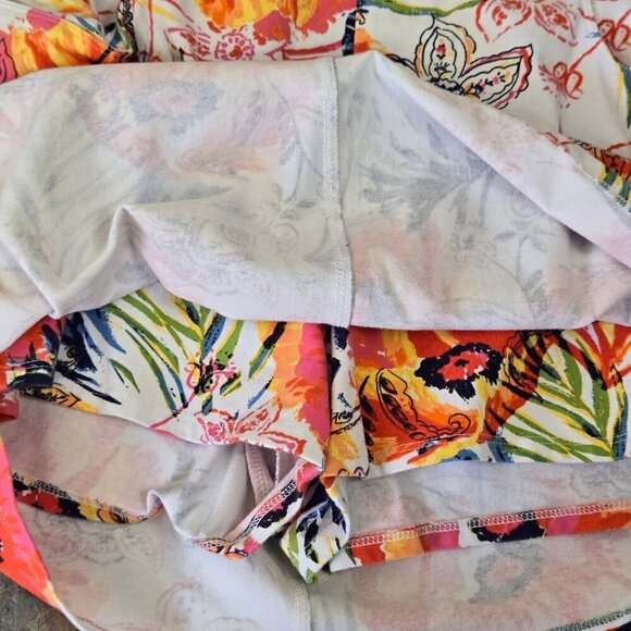 Soft Surroundings Size Large Floral Skort Elastic Pull On Style Back Pockets - Picture 11 of 13